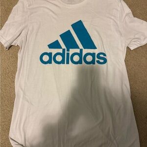 Adidas White T-Shirt with Blue Logo
